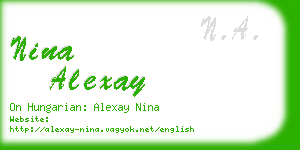 nina alexay business card